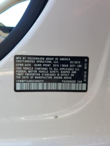 2013 VOLKSWAGEN PASSAT SE - 1VWBP7A35DC098370