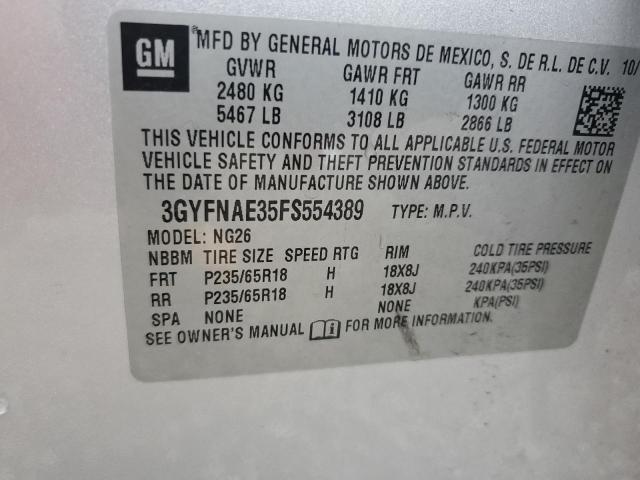 2015 CADILLAC SRX 3GYFNAE35FS554389