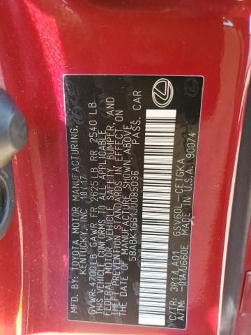 2018 LEXUS ES350 58ABK1GG1JU085036