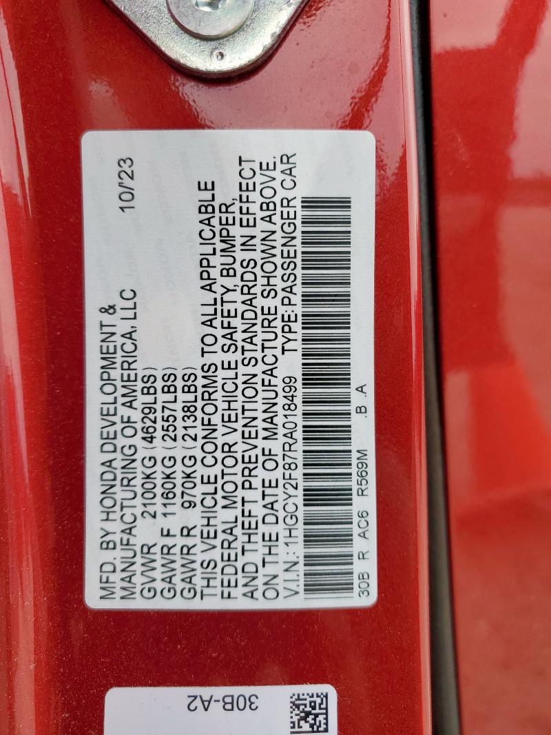 2024 HONDA ACCORD TOURING HYBRID - 1HGCY2F87RA018499