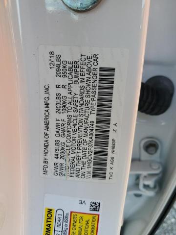 2019 HONDA ACCORD SPORT 1HGCV2F37KA004749