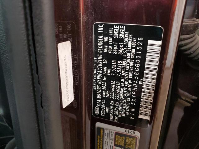 2016 KIA SORENTO EX - 5XYPHDA58GG031526