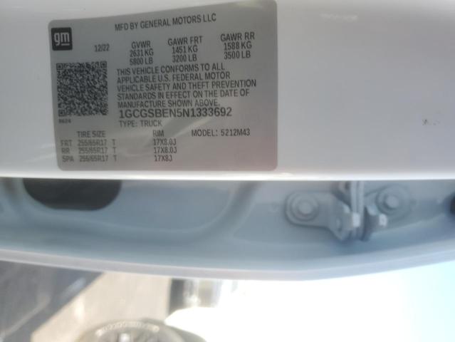 2022 CHEVROLET COLORADO 1GCGSBEN5N1333692