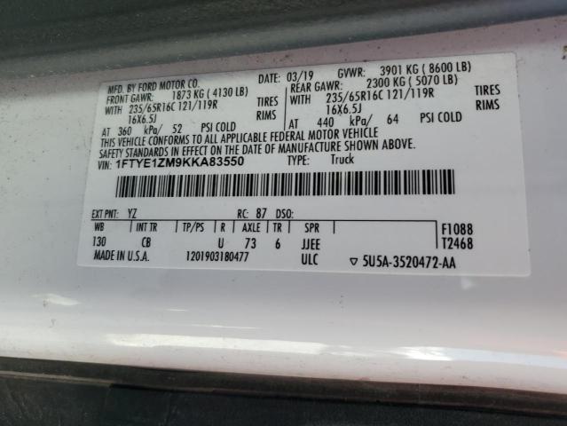 2019 FORD TRANSIT T-150 1FTYE1ZM9KKA83550