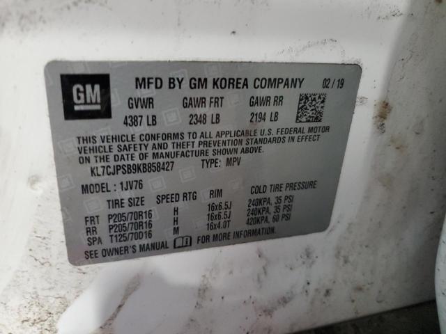 2019 CHEVROLET TRAX 1LT - KL7CJPSB9KB858427