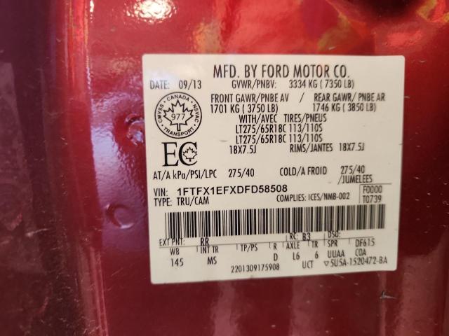 2013 FORD F150 SUPER - 1FTFX1EFXDFD58508