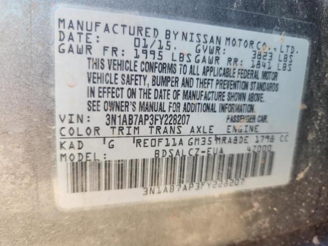 2015 NISSAN SENTRA S 3N1AB7AP3FY228207