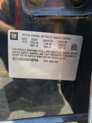 2016 CHEVROLET IMPALA LTZ 2G1145S3XG9149764
