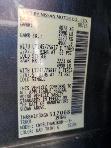 2016 NISSAN TITAN XD S 1N6BA1F3XGN517068