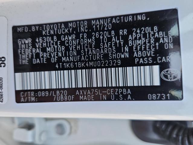 2021 TOYOTA CAMRY XSE - 4T1K61BK4MU022329