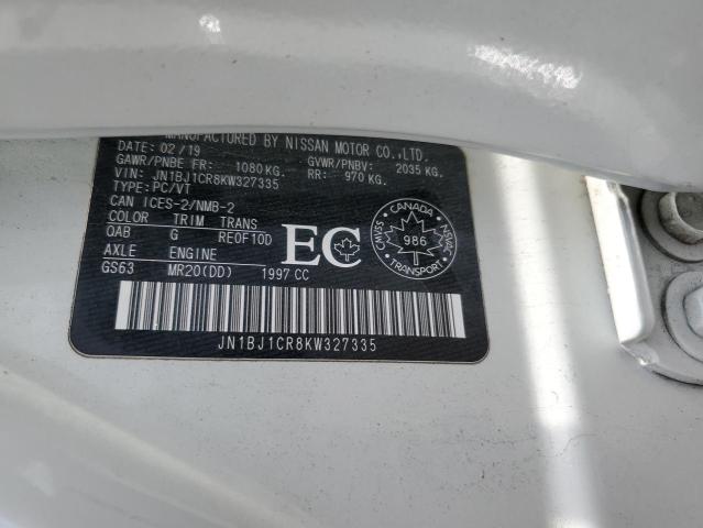 2019 NISSAN QASHQAI JN1BJ1CR8KW327335