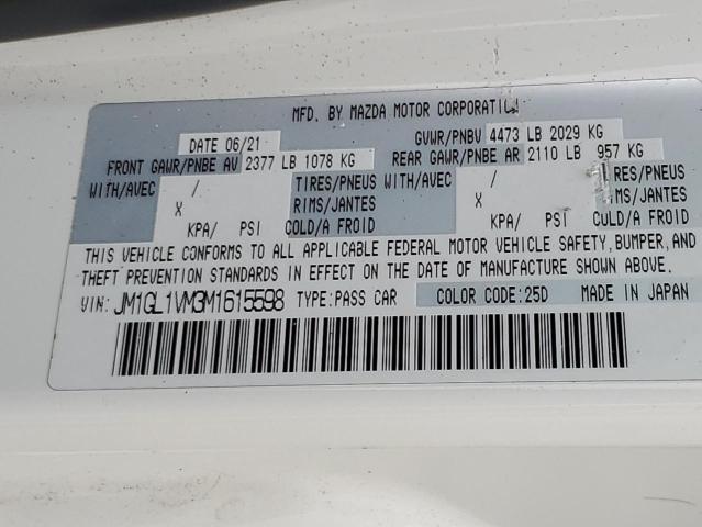 2021 MAZDA 6 TOURING JM1GL1VM3M1615598