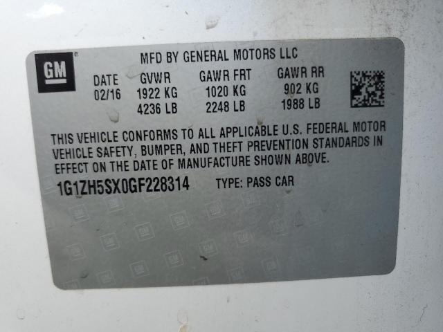 2016 CHEVROLET MALIBU PREMIER 1G1ZH5SX0GF228314