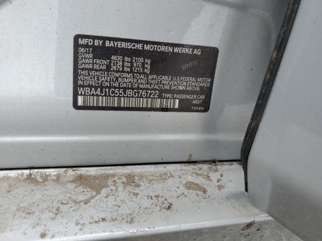 2018 BMW 430I GRAN COUPE WBA4J1C55JBG76722