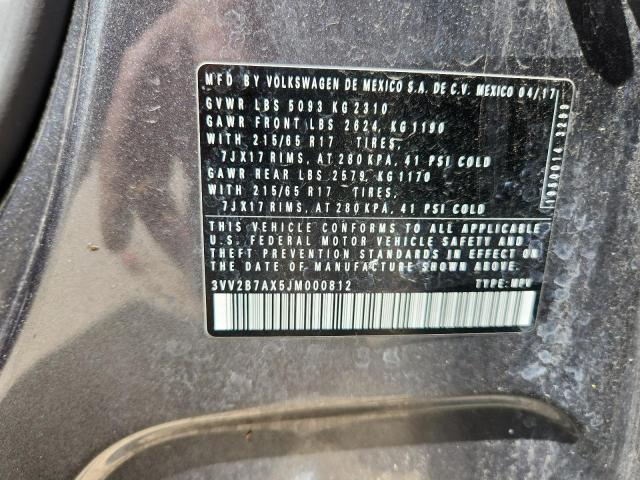2018 VOLKSWAGEN TIGUAN SE 3VV2B7AX5JM000812