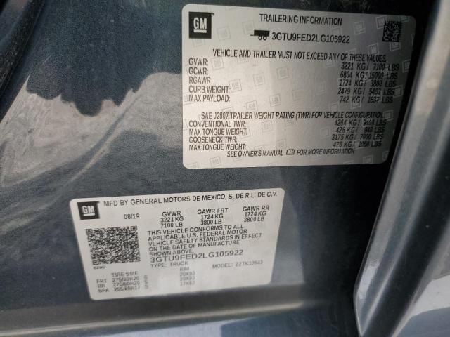 2020 GMC SIERRA K15 3GTU9FED2LG105922