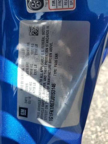 2018 CHEVROLET CAMARO ZL1 1G1FK1R67J0153146