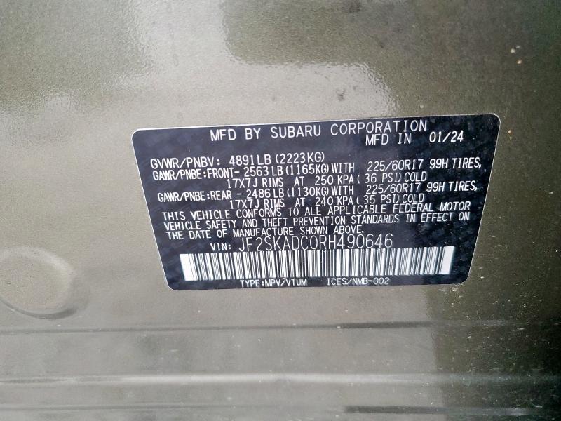 2024 SUBARU FORESTER P JF2SKADC0RH490646