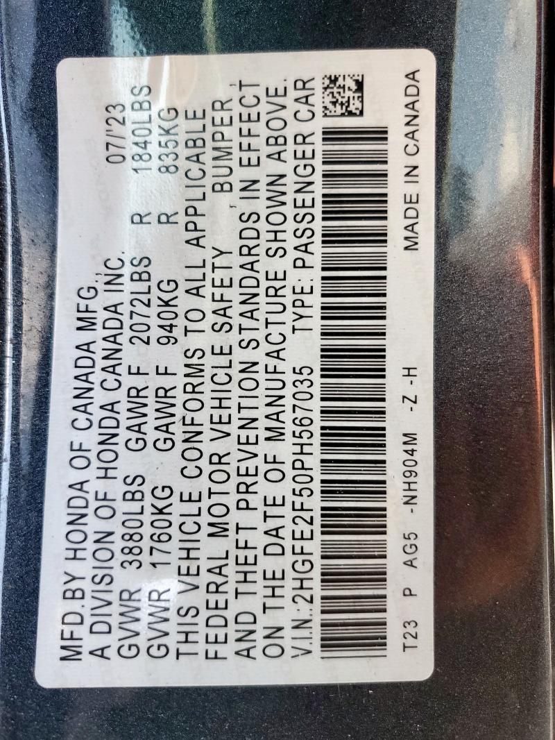 2023 HONDA CIVIC SPORT - 2HGFE2F50PH567035