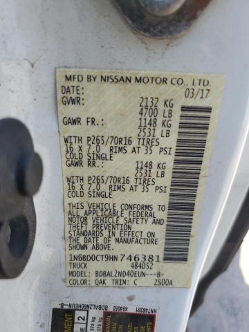 2017 NISSAN FRONTIER S - 1N6BD0CT9HN746381