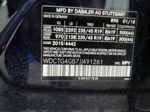 2018 MERCEDES-BENZ GLA 250 4M - WDCTG4GB7JJ491261