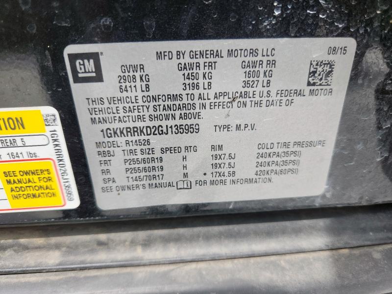 2016 GMC ACADIA SLT 1GKKRRKD2GJ135959