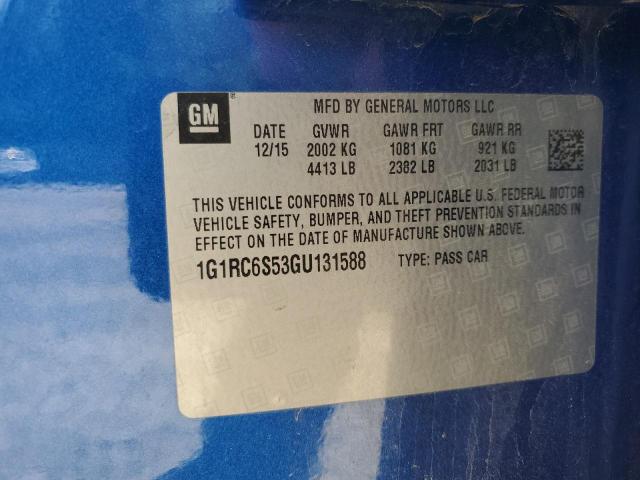 2016 CHEVROLET VOLT LT 1G1RC6S53GU131588