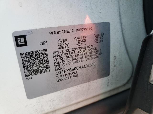 2021 CHEVROLET BOLT EV LT 1G1FY6S06M4102543