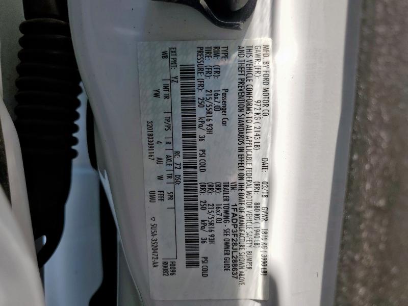 2018 FORD FOCUS SE 1FADP3F28JL288637
