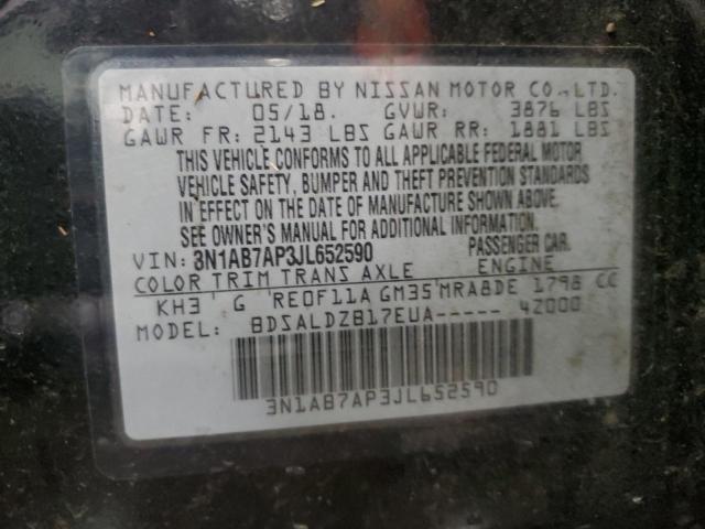 2018 NISSAN SENTRA S 3N1AB7AP3JL652590