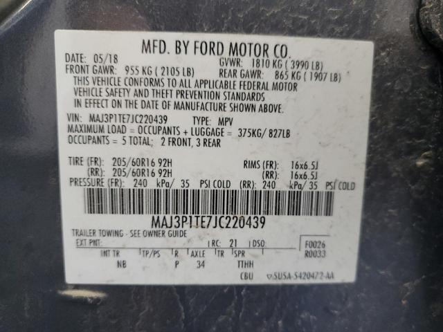 2018 FORD ECOSPORT S MAJ3P1TE7JC220439