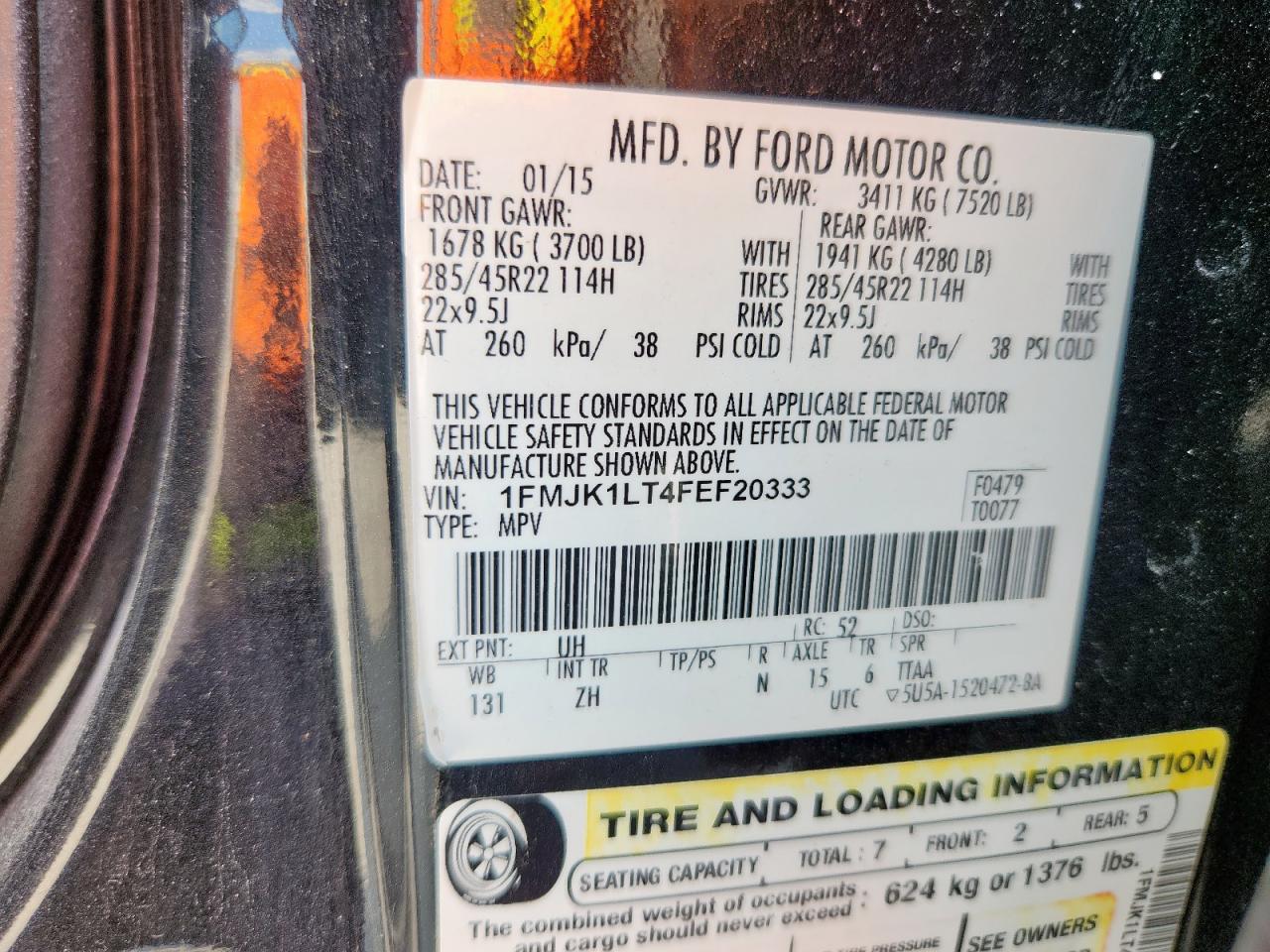 Lot #3246360658 2015 FORD EXPEDITION