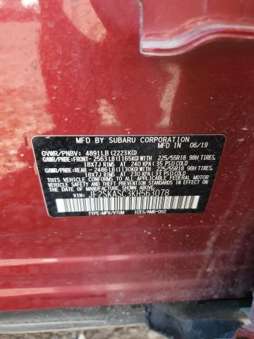 2019 SUBARU FORESTER LIMITED JF2SKASC3KH563078