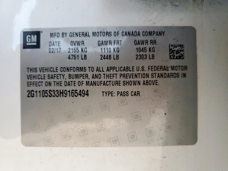 2017 CHEVROLET IMPALA LT - 2G1105S33H9165494
