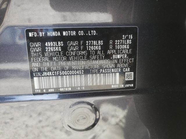 2016 ACURA RLX TECH JH4KC1F50GC000452