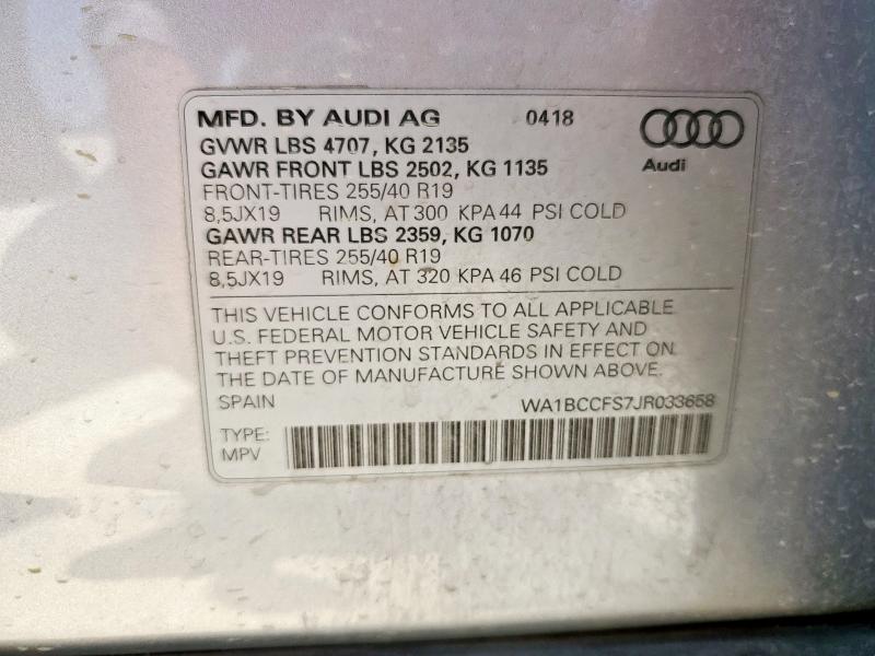 2018 AUDI Q3 PREMIUM WA1BCCFS7JR033658