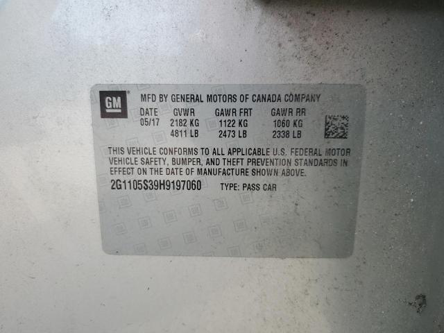 2017 CHEVROLET IMPALA LT 2G1105S39H9197060