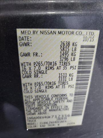 2016 NISSAN FRONTIER S 1N6AD0EV4GN712356