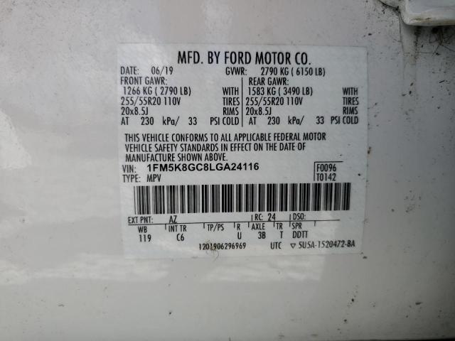 2020 FORD EXPLORER ST 1FM5K8GC8LGA24116