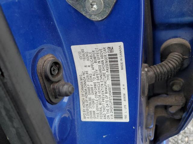 2020 HONDA CIVIC LX 2HGFC2F67LH545977