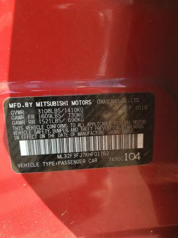 2019 MITSUBISHI MIRAGE G4 ML32F3FJ7KHF01762