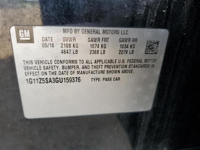 2016 CHEVROLET IMPALA LS 1G11Z5SA3GU159376