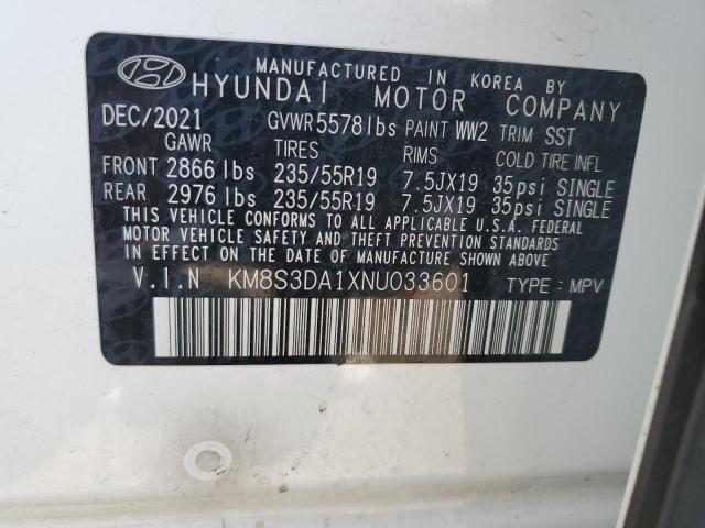 2022 HYUNDAI SANTA FE S KM8S3DA1XNU033601
