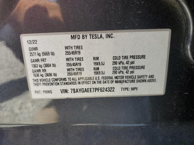 2023 TESLA MODEL Y 7SAYGAEE7PF624322
