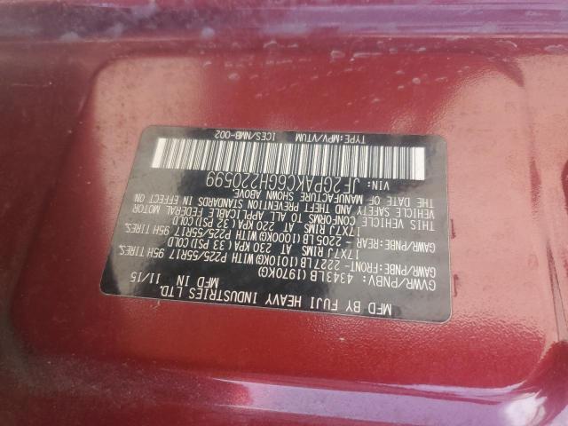 2016 SUBARU CROSSTREK JF2GPAKC6GH220599