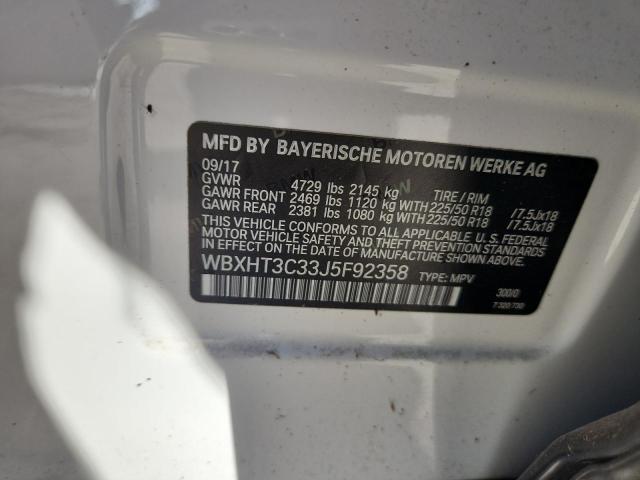 2018 BMW X1 XDRIVE2 WBXHT3C33J5F92358