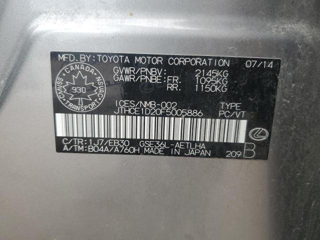2015 LEXUS IS 350 JTHCE1D20F5005886