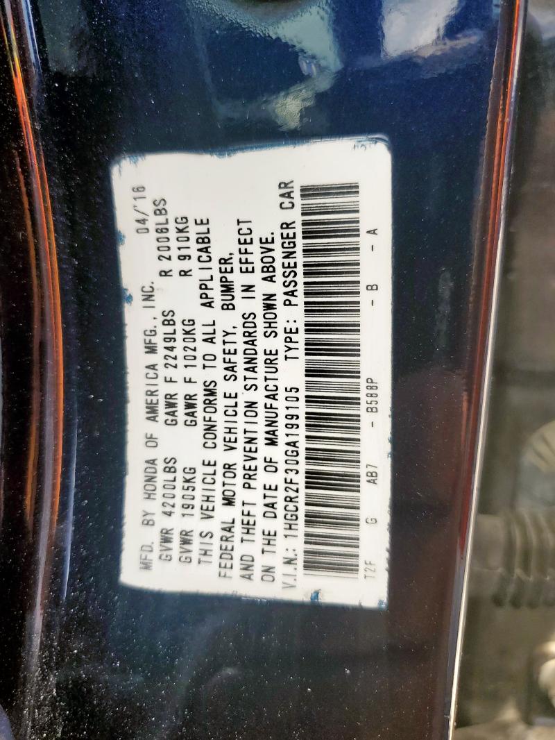 2016 HONDA ACCORD LX - 1HGCR2F30GA199105