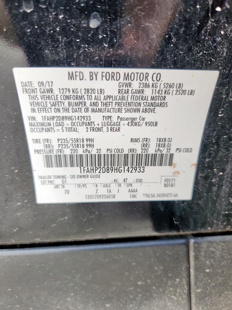 2017 FORD TAURUS SE 1FAHP2D89HG142933