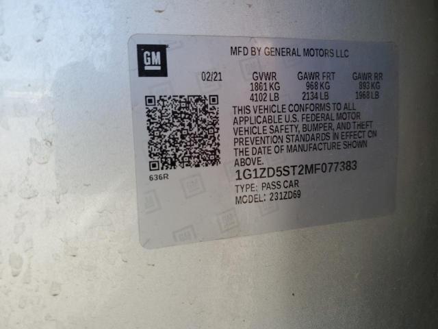 2021 CHEVROLET MALIBU LT 1G1ZD5ST2MF077383